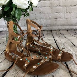 Steve Madden Leather Studded Gladiator Sandals
